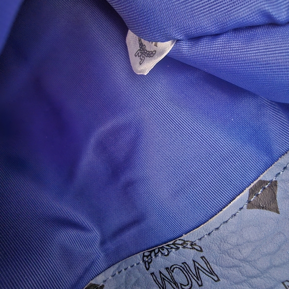 NIB MCM Monogram Blue Clutch